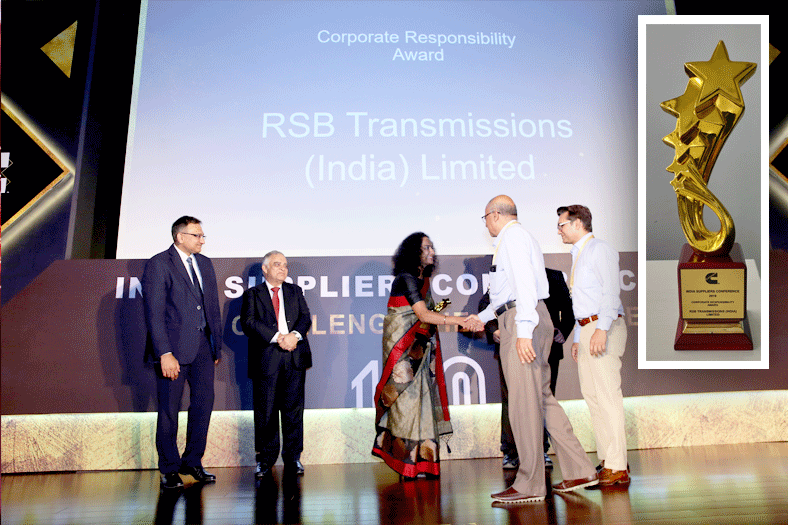 RSB GETS CORPORATE RESPONSBILITY  AWARD FROM CUMMIN’S INDIA  FOR EXCELLENCE IN CSR