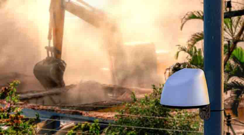 Monitoring air quality at construction  for health and safety