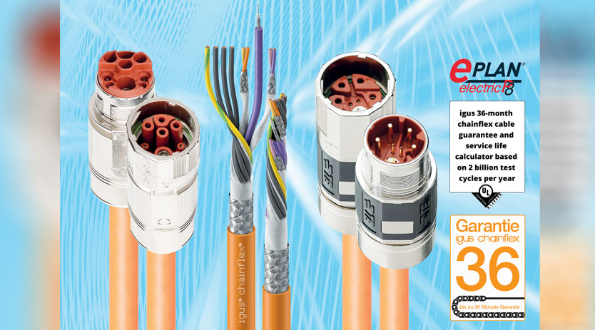 Ready-to-connect igus hybrid cables save  installation space, weight and construction time