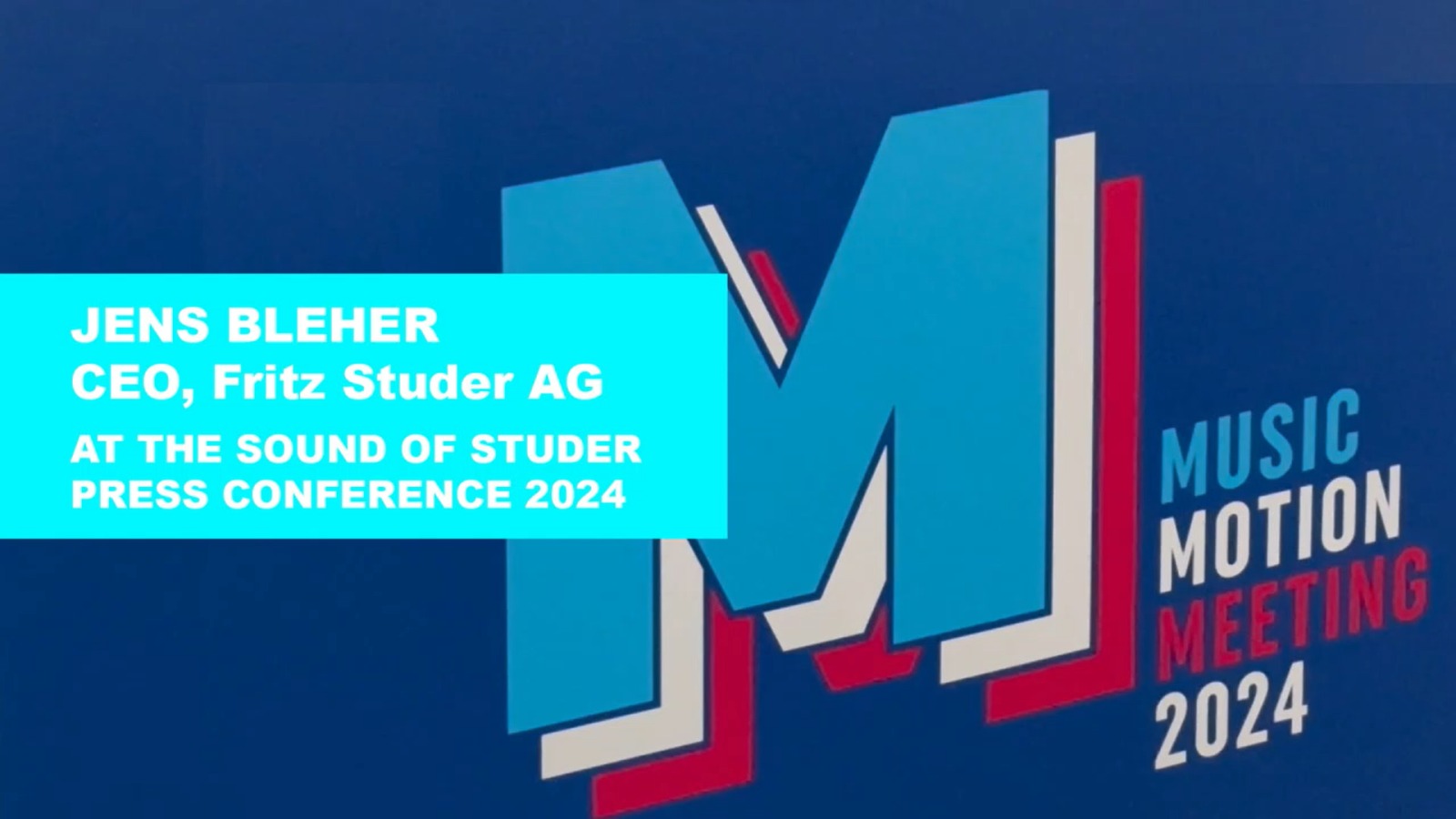 Jens Bleher, CEO, Fritz Studer AG at the Sound of Studer Press Conference 2024
