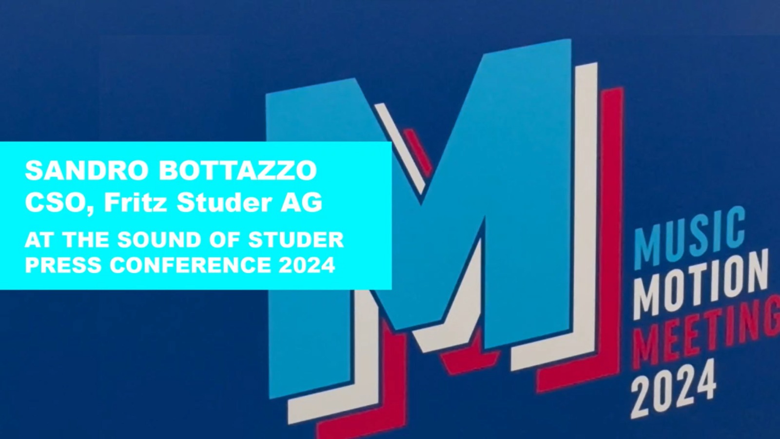 Sandro Bottazzo, CSO, Fritz Studer AG at the sound of studer Press Conference 2024