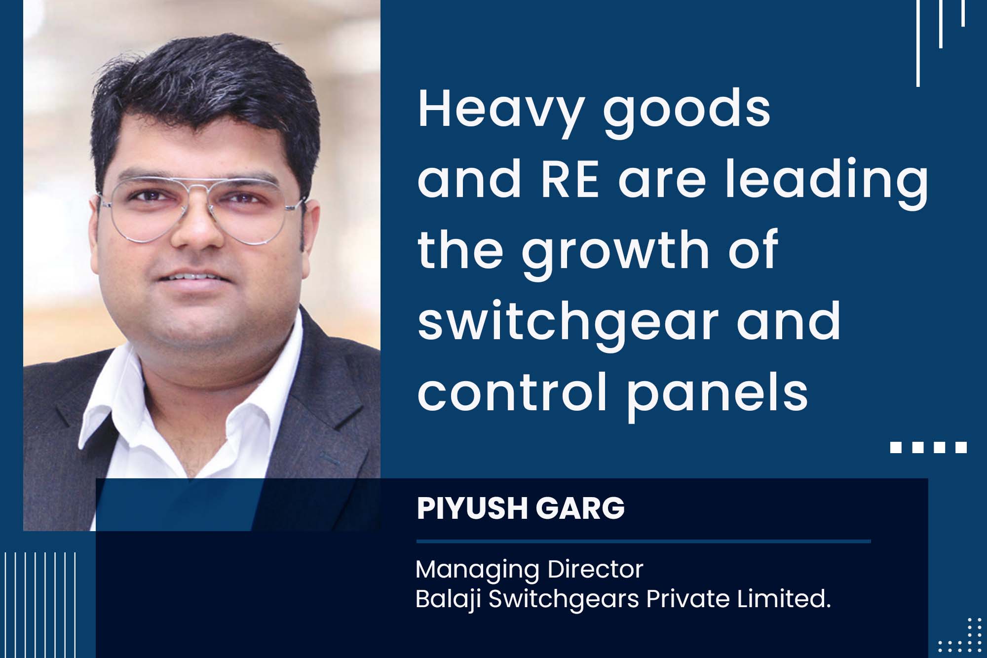 Heavy goods and RE are leading the growth of switchgear and control panels