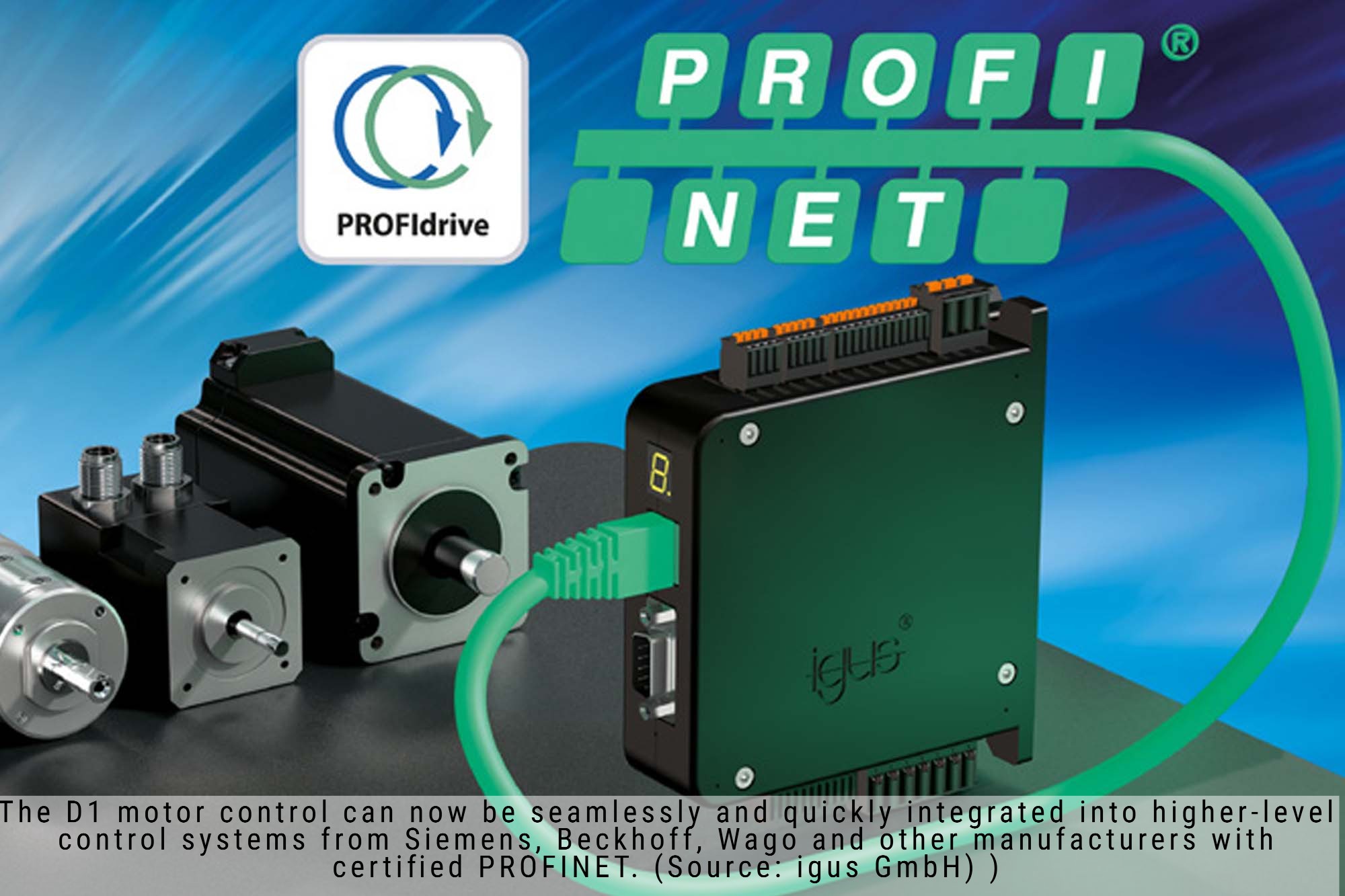 igus expands D1 motor control with certified PROFINET