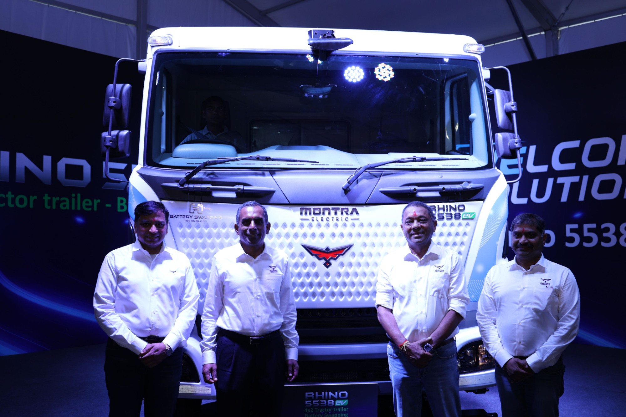 Montra Electric launches the Rhino 5538 EV 4×2 TT and inaugurates automated battery plant